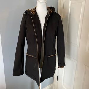 MK rain jacket leopard interior